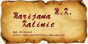 Marijana Kalinić vizit kartica